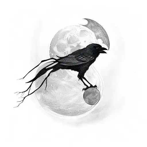 Crow With The Moon