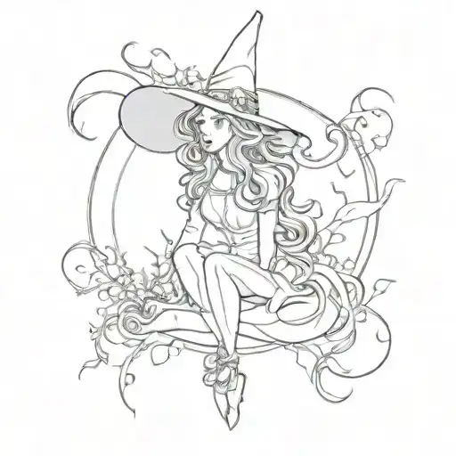 Witchy Tattoo Design