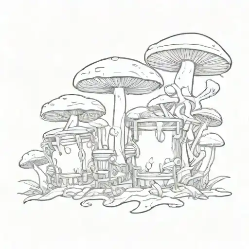 Drum Growing Mushroom Coming