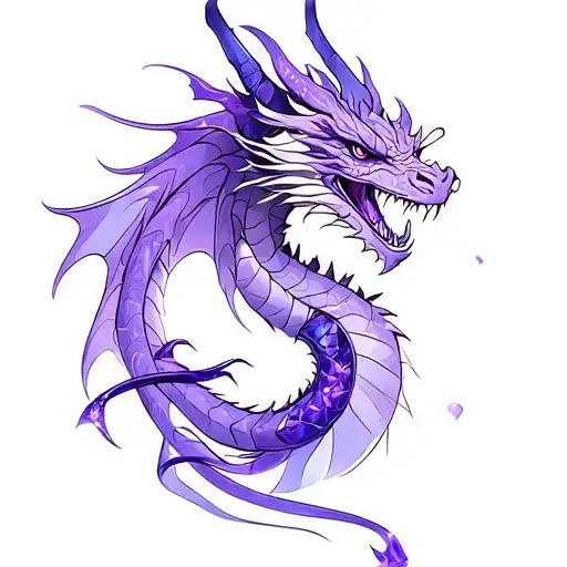 Purple Dragon With Amethyst