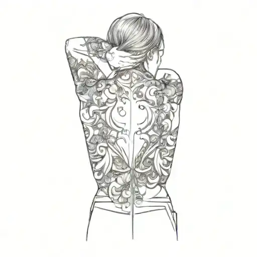 A Woman With A Tattoo On Her Back