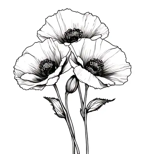 Dark Centered Poppies Wrapping