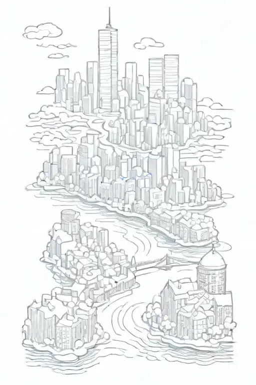 River With A City Skyline