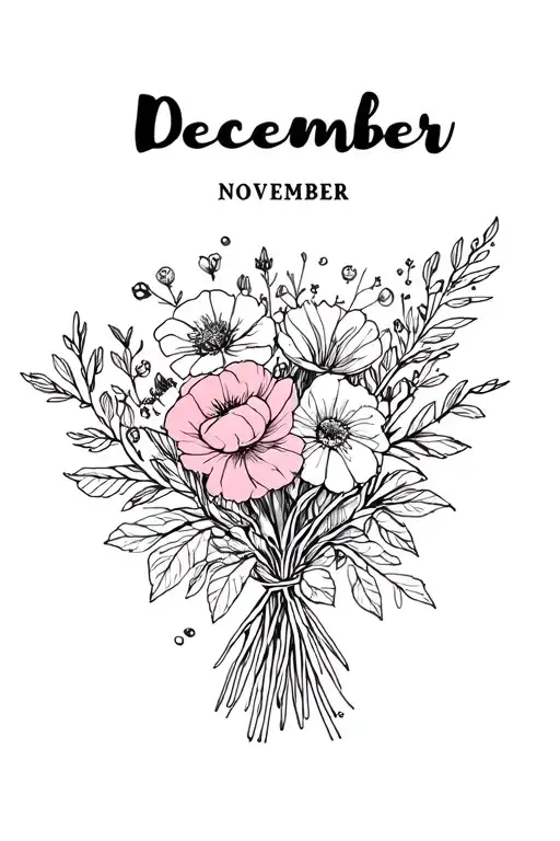 December And November Birth Flower Bouquet