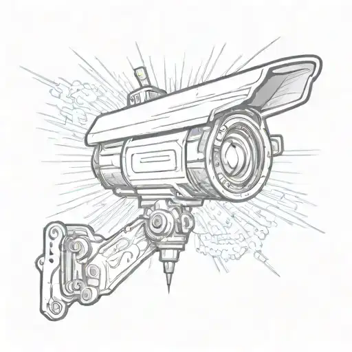 Small Sketch For Tattoo - Saint Mary Covers A Surveillance Camera A Dollar