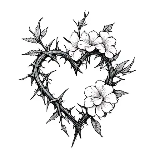 Jasmine Flower And Thorn Heart