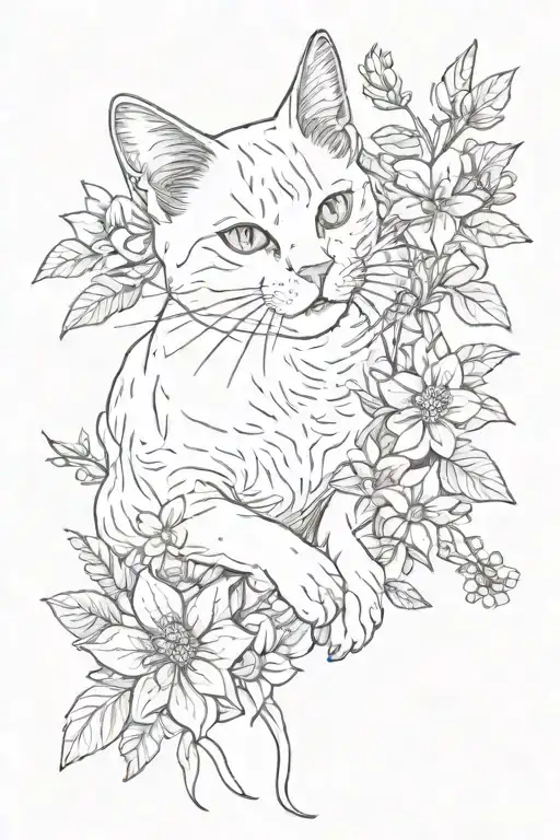 A Cat Falls From A Flower Into A Loose Pollen