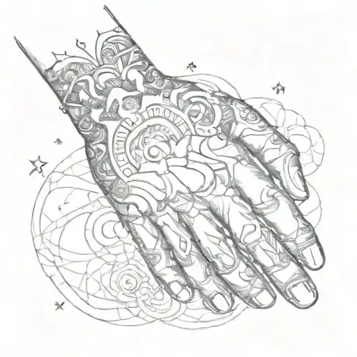 A Hand With Tattoos On It