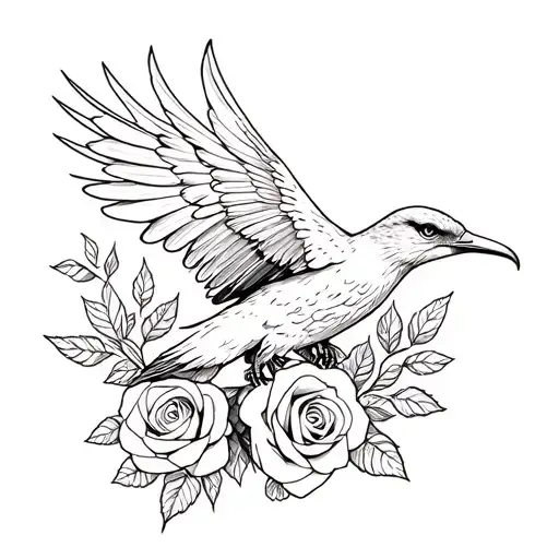 Eagle Cowboy Hummingbird Roses