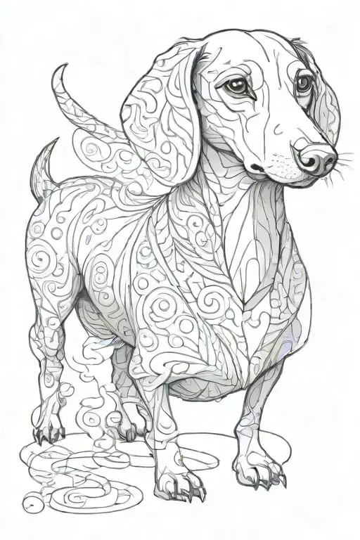 Black Sausage Dog With White Chest