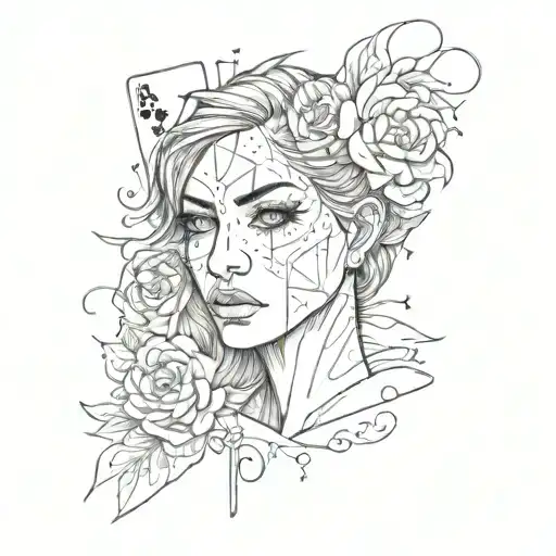 Poker Face One Side Sad With Tears The Other Forcing A Smile