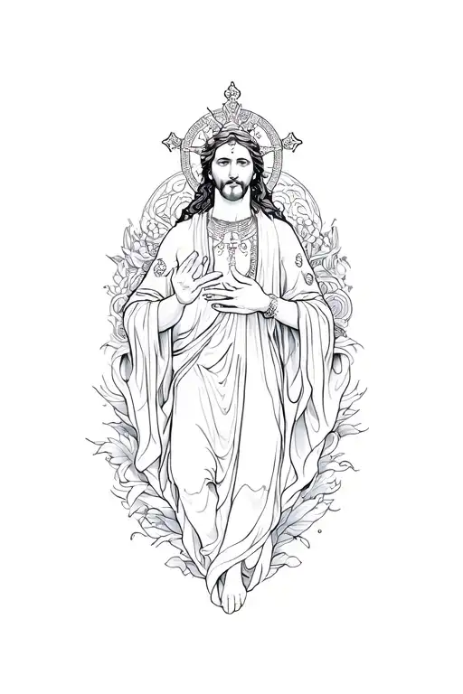 God Figure Surrounded