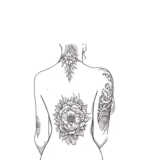 A Woman With Tattoos On Her Back
