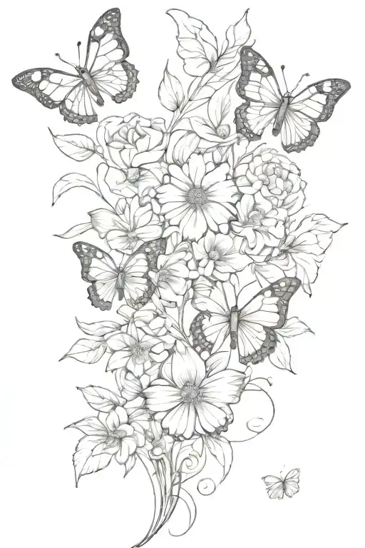Flowers And Butterflies