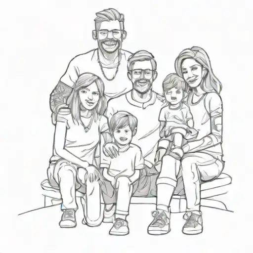 A Family Posing For A Picture At A Football Game