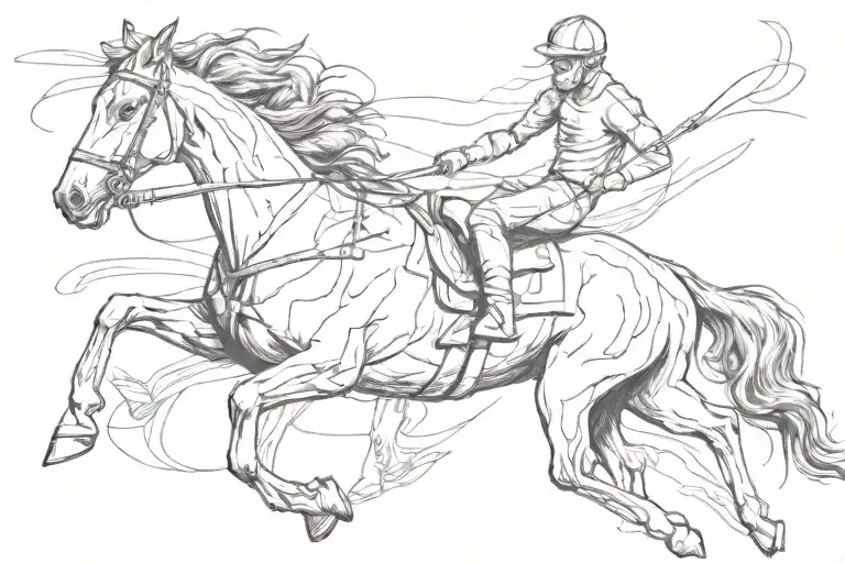 Jockey And Horse Galloping