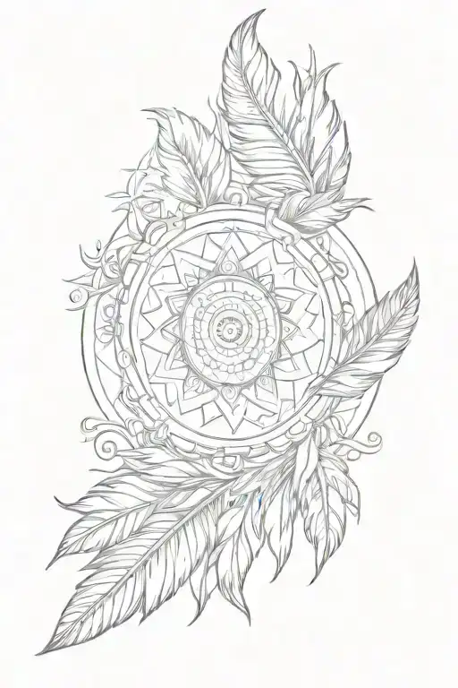 Mandala With Feathers