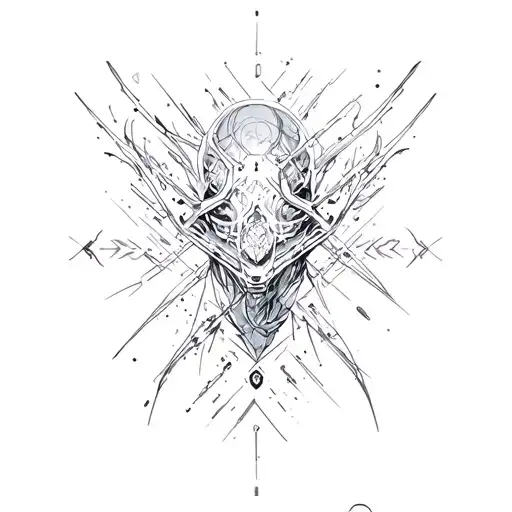 Cybersigilism Arm Tattoo Sharp Edges Cool Spread No Faces Just Design