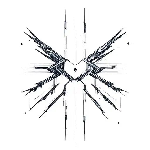 Cybersigilism Arm Tattoo Sharp Edges Cool Spread No Faces Just Design Just Lines