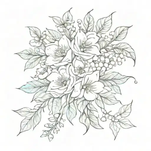 Fine Line Florals For Back