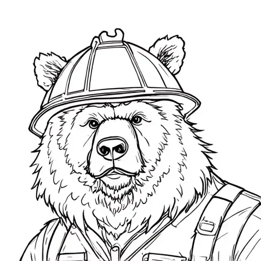 Smokey Bear With Structure Fire Helmet Adorned