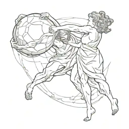Woman Sisyphus One Hand Pushing Other Hand Helping