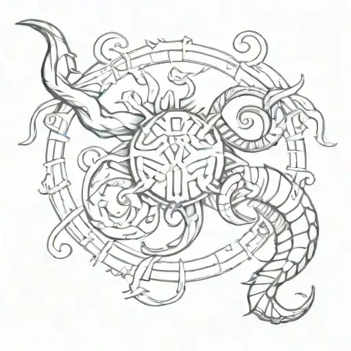 Intertwined Taurus Scorpio Symbol