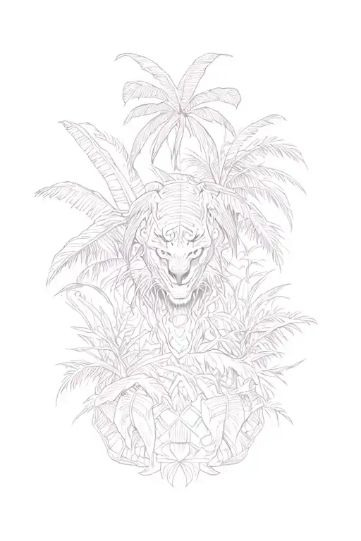 Jungle Themed Background Black And White