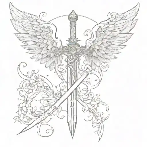 Delicate Sword With Angel Wings