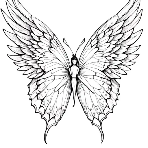 Half Butterfly Half Angel Wings Memorial