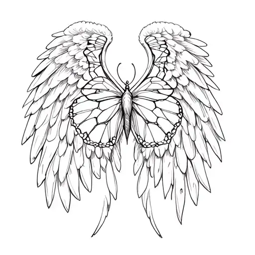Half Butterfly Wings Half Angel Wings Memorial