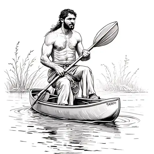 A Man In A Canoe