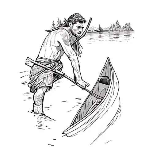A Man In A Canoe