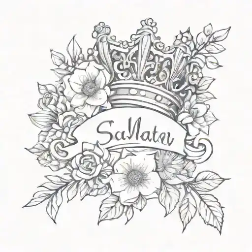Name With Flower And Crown
