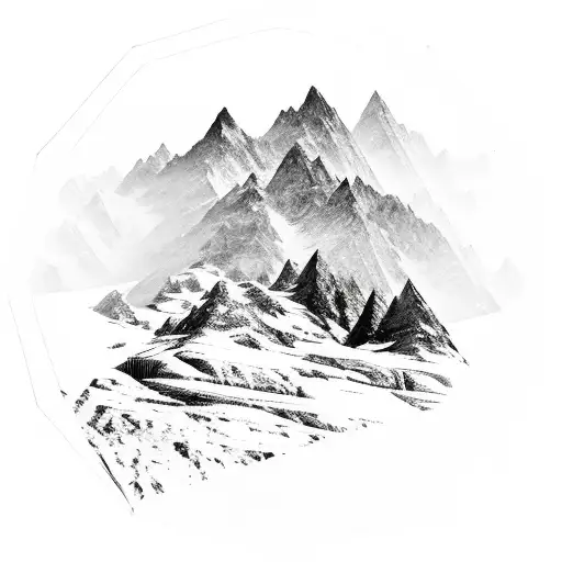 Mountain Scene Hexagonal Frame