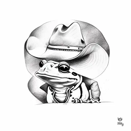 Cute Frog With Cowboy Hat