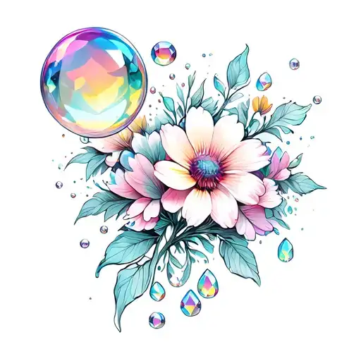Bubbles Flowers Gems