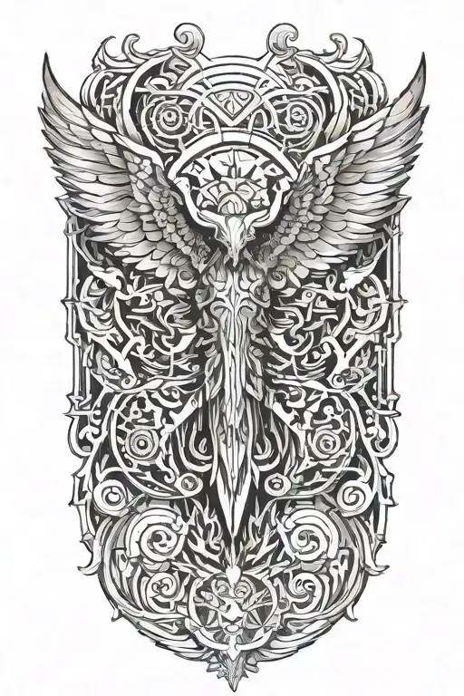 Angle With Wings Coming Downwards