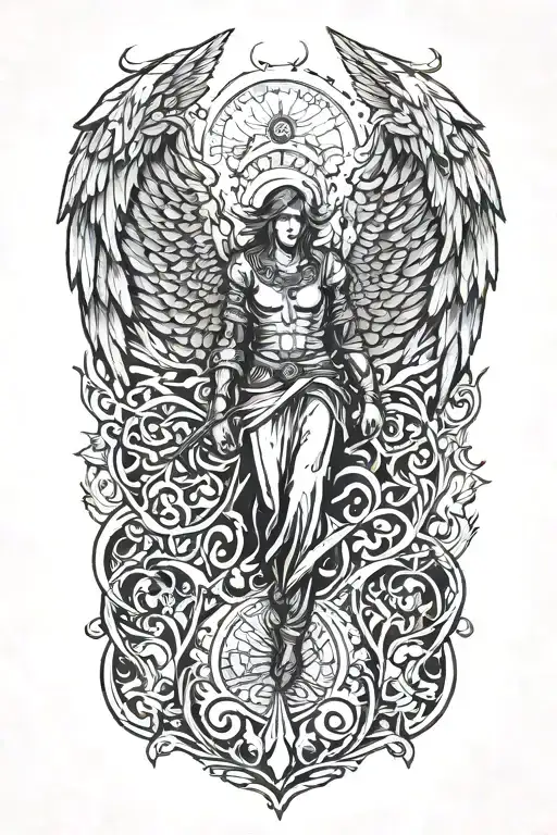 Angle With Wings Coming Downwards