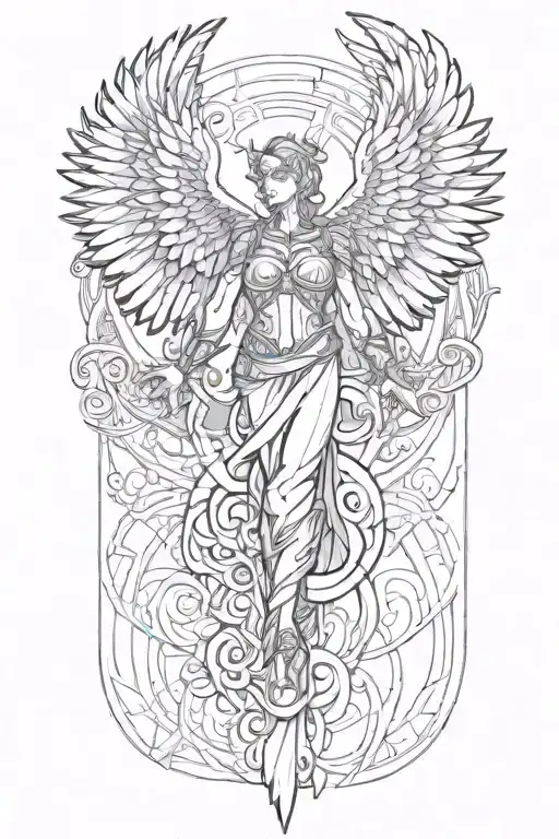 Angle With Wings Coming Downwards