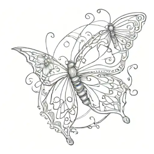 Half Butter Fly With Letter J