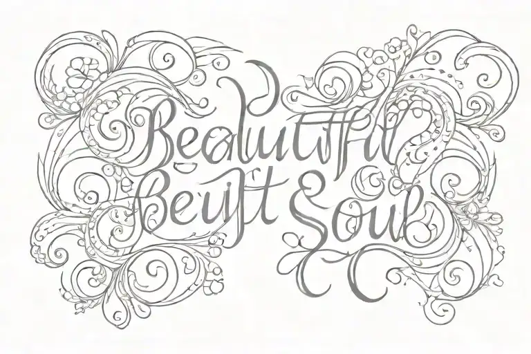 Cursive Writing Saying Beautiful Soul
