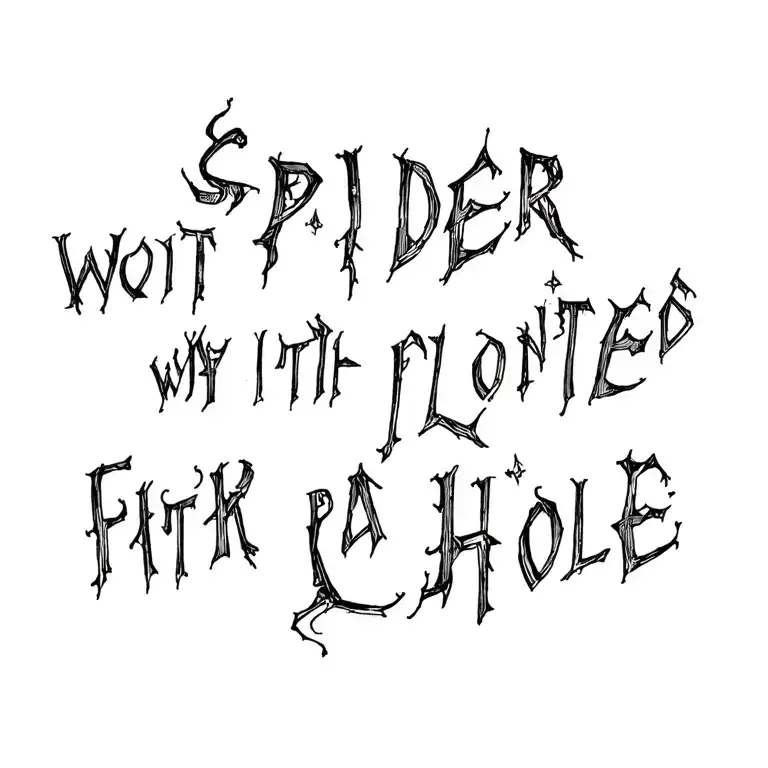 Words Written With A Spider Crawling