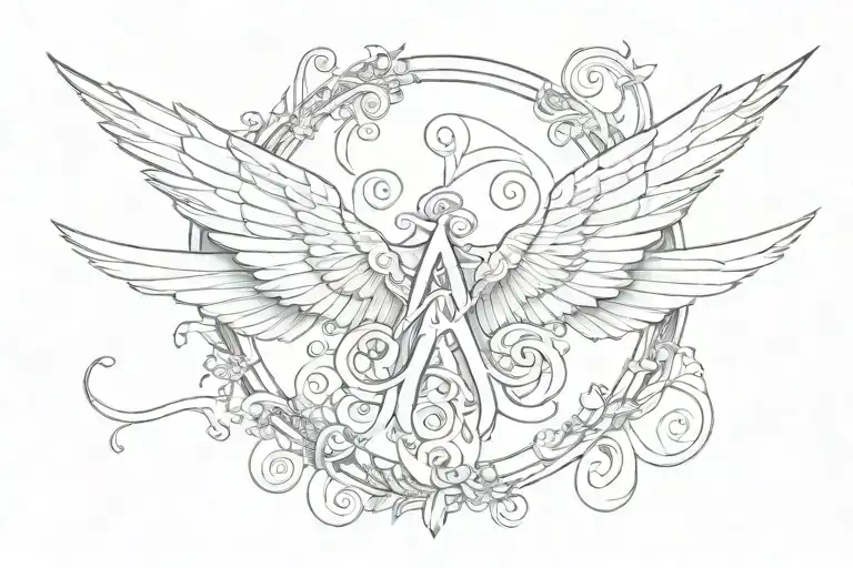Letter A With Closed Wings