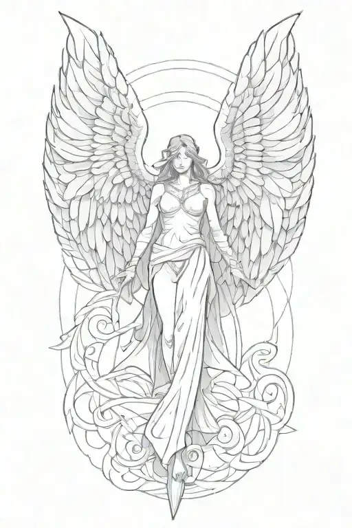 Angle With Wings Coming Downwards