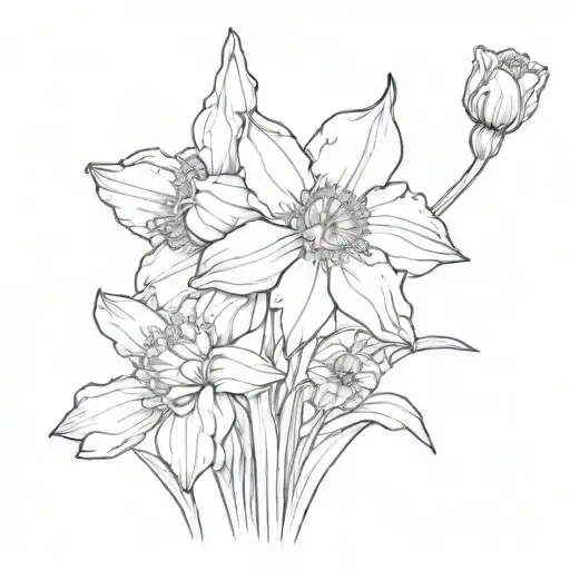 Daffodil And Poppy Flower