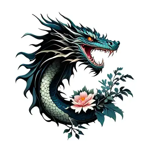 Dragon And Flowers