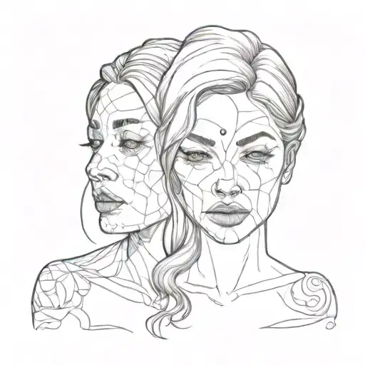 Woman 2 Faces Happy And Sad
