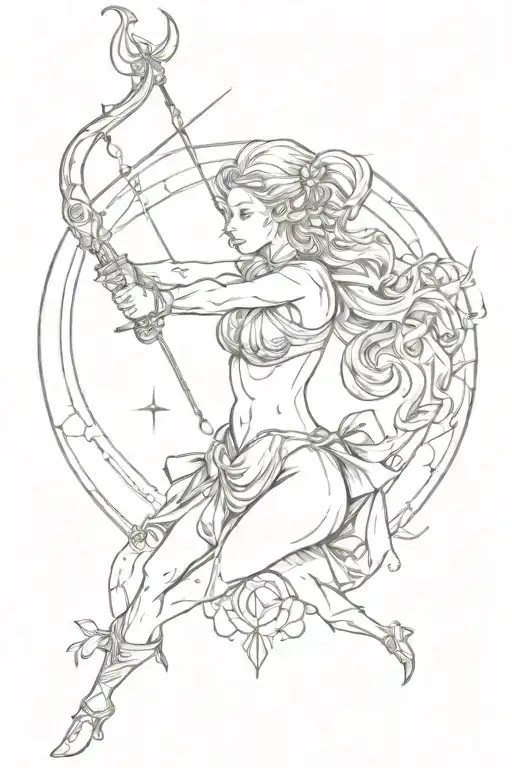 Sagittarius Zodiac Sign With Bow In Hand