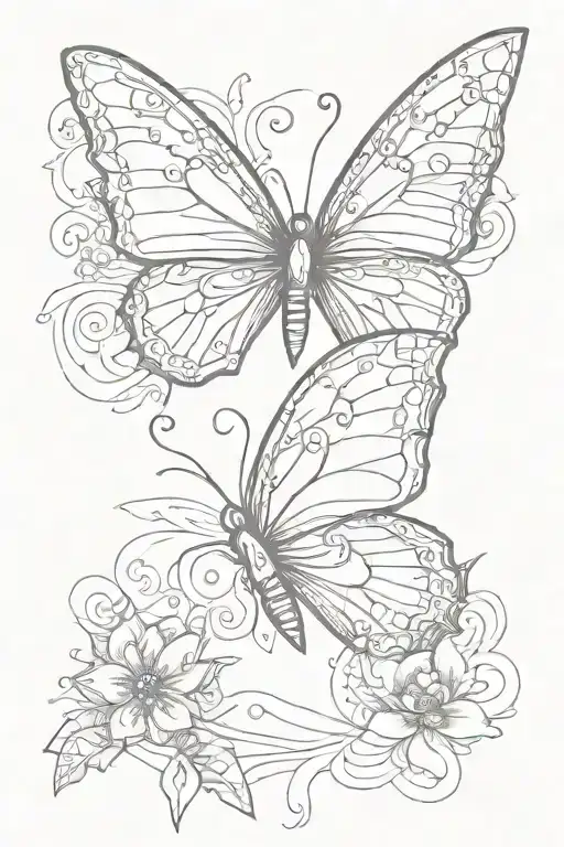 Butterfly And Inscription